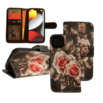 iPhone 13 Pro Max Print 6 Book Case - Kartenhalter - Magnetischer Verschluss