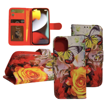 iPhone 13 Pro Max Print 2 Book Case - Kartenhalter - Magnetischer Verschluss