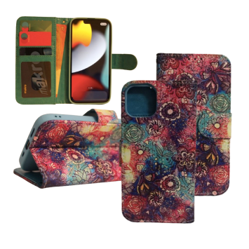 iPhone 13 Pro Max Print 3 Book Case - Porte-cartes - Fermeture magnétique