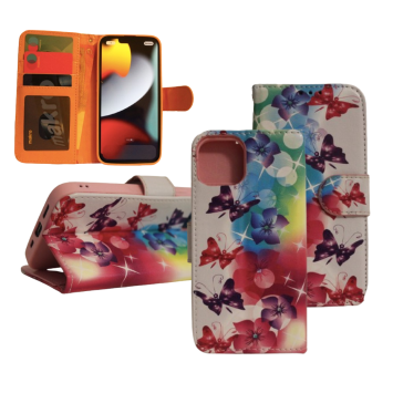 iPhone 13 Pro Max Print 4 Book Case - Card Holder - Magnetic Closure