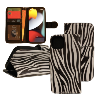 iPhone 13 Pro Max Print 12 Book Case - Card Holder - Magnetic Closure